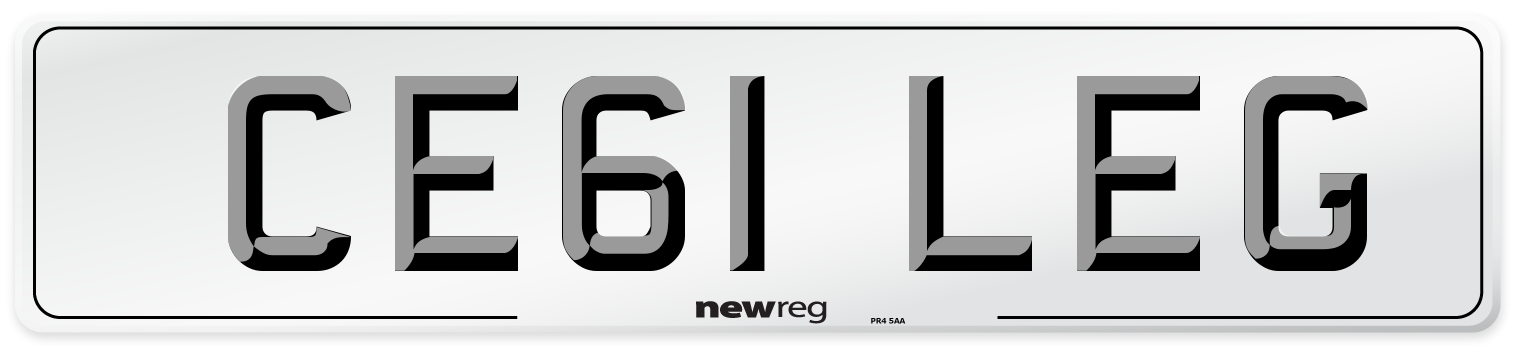 CE61 LEG Number Plate from New Reg